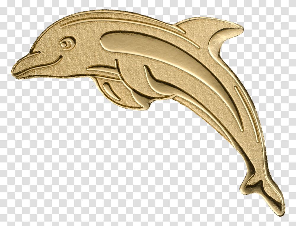 Palau 2017 1 Dollar Golden Dolphin Small Gold Dolphin Image Gold, Bronze, Axe, Tool, Trophy Transparent Png