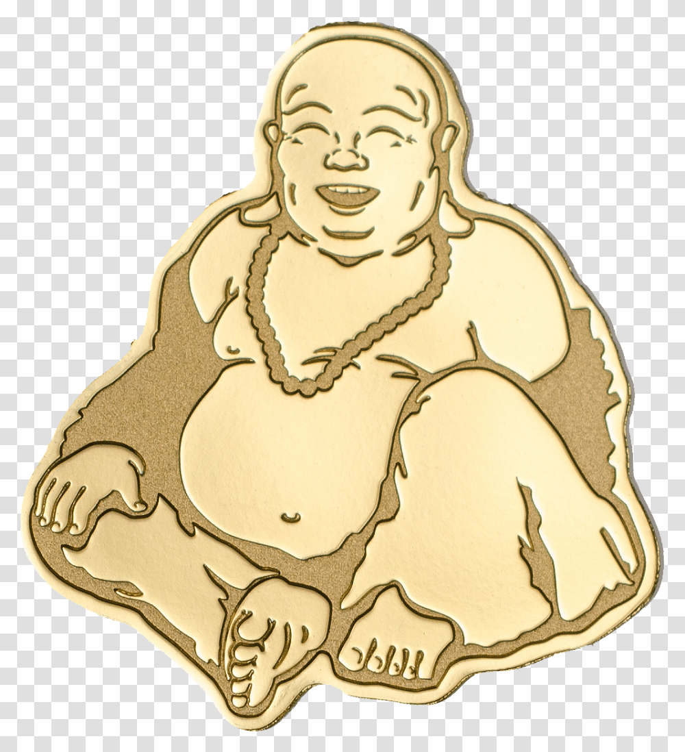 Palau 2017 1 Dollar Golden Laughing Buddha Small Gold, Person, Human, Painting Transparent Png