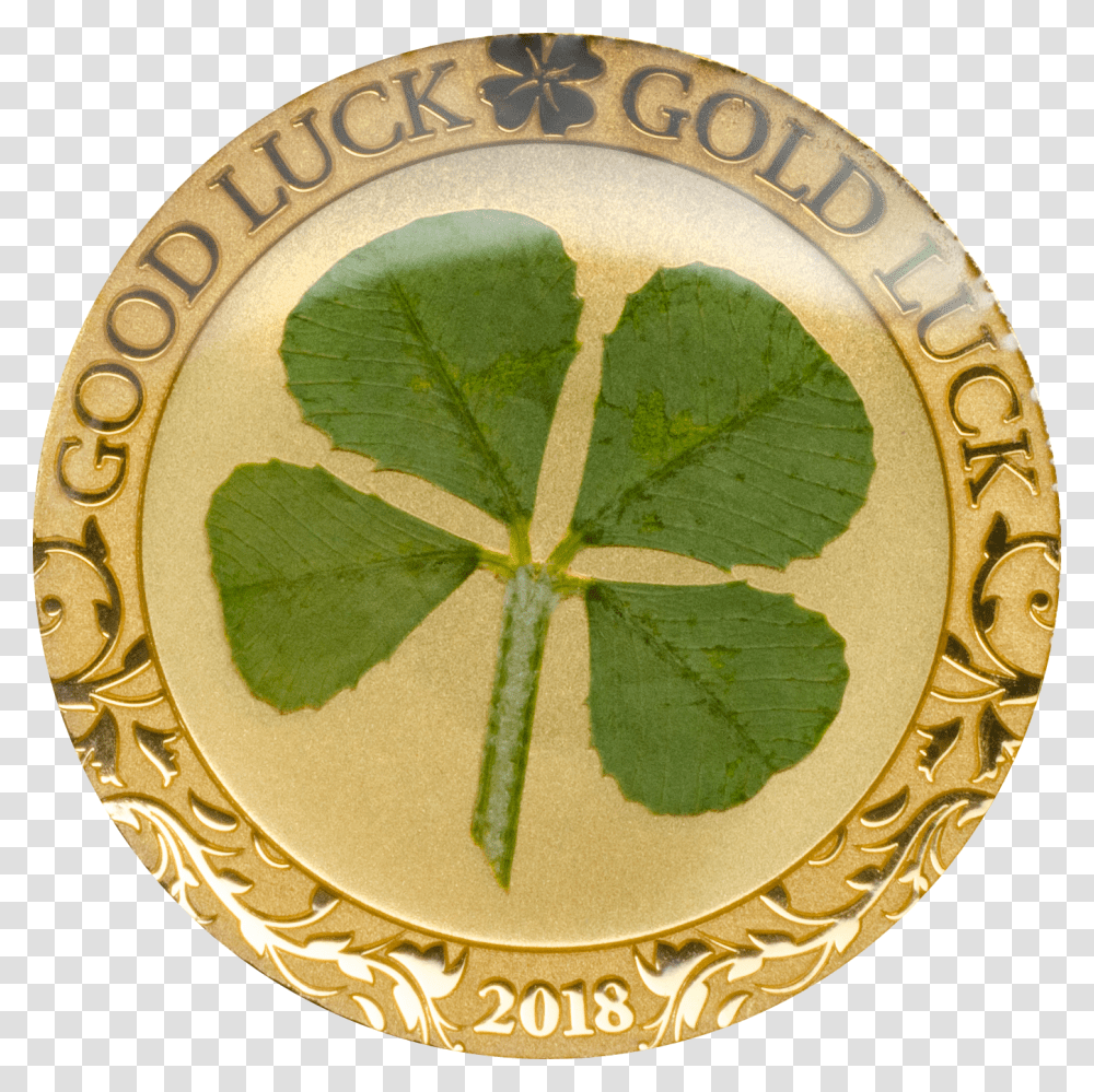 Palau 2018 1 Dollar Four Leaf Clover In Gold, Rug, Plant, Logo Transparent Png