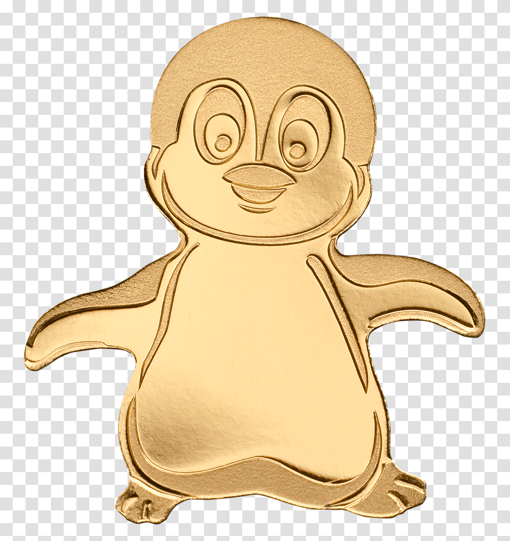 Palau 2018 1 Dollar Little Emperor Penguin Gold Penguin, Label, Animal, Wood Transparent Png