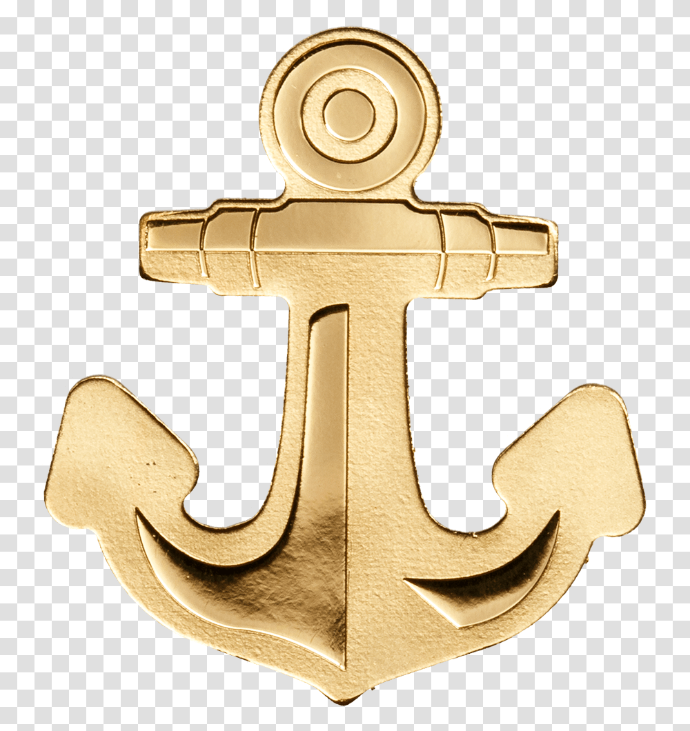 Palau 2019 1 Dollar Golden Anchor Small Gold Golden Anchor, Axe, Tool, Hook, Cross Transparent Png