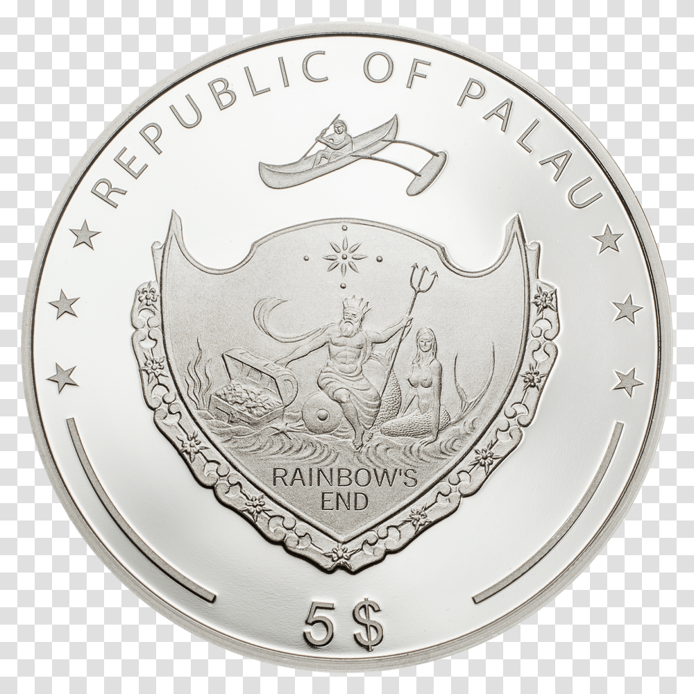 Palau 2019 5 Dollars Ounce Of Luck 2019 Four, Coin, Money, Nickel, Lizard Transparent Png