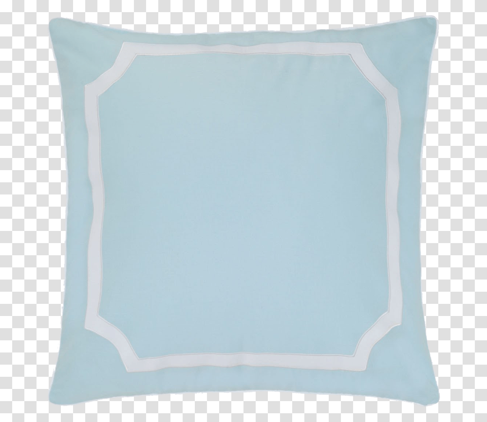 Pale Blue Border Cushion, Pillow, Diaper, Rug Transparent Png