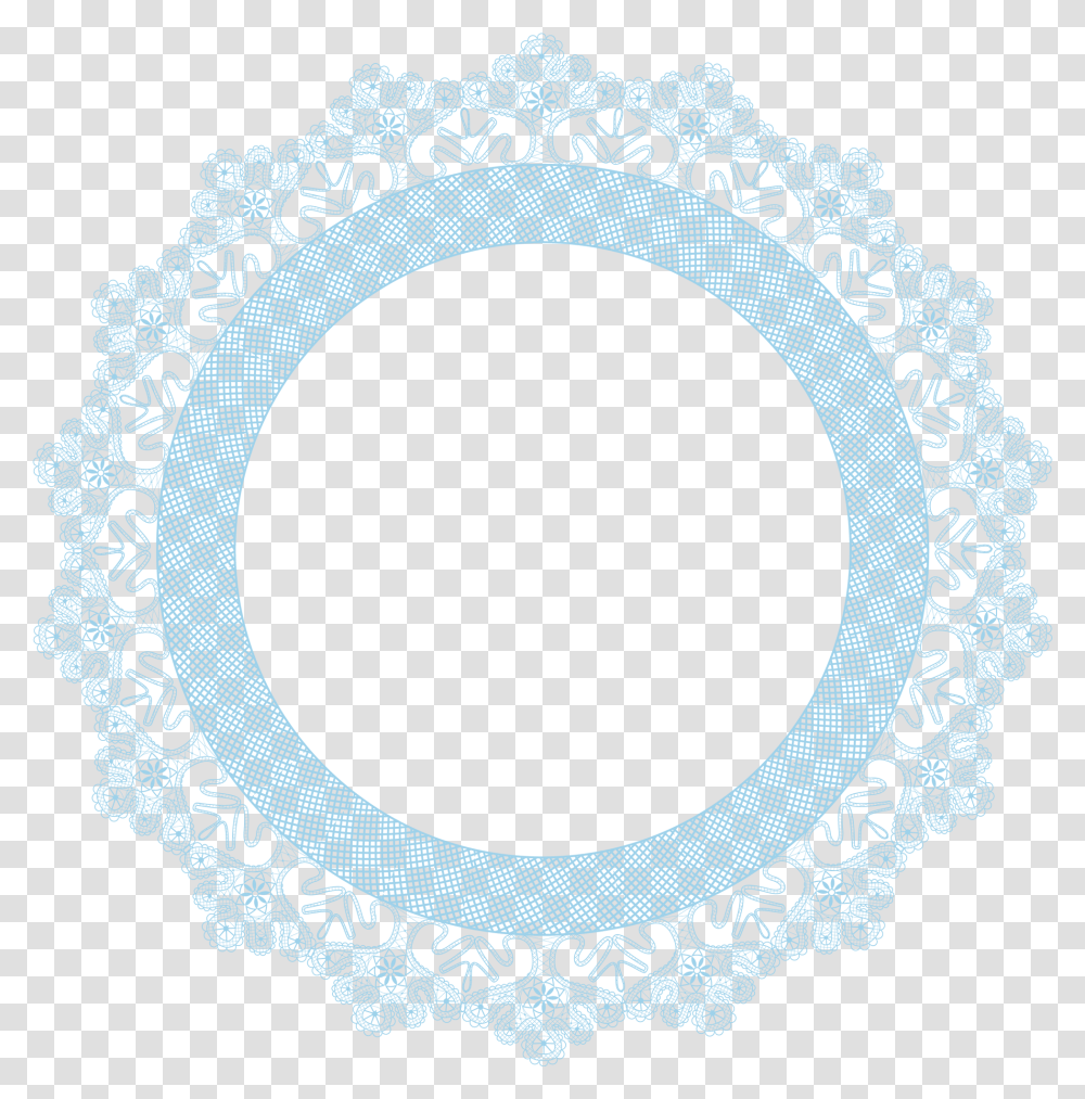 Pale Blue Lace Frame Circle, Oval, Rug Transparent Png
