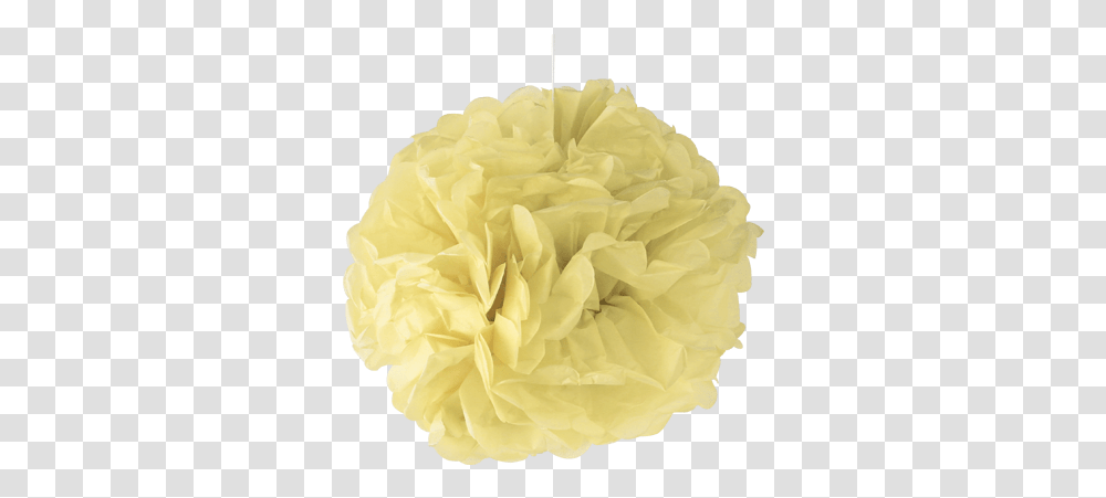 Pale Yellow Paper Pom Poms Carnation, Towel, Rose, Flower, Plant Transparent Png