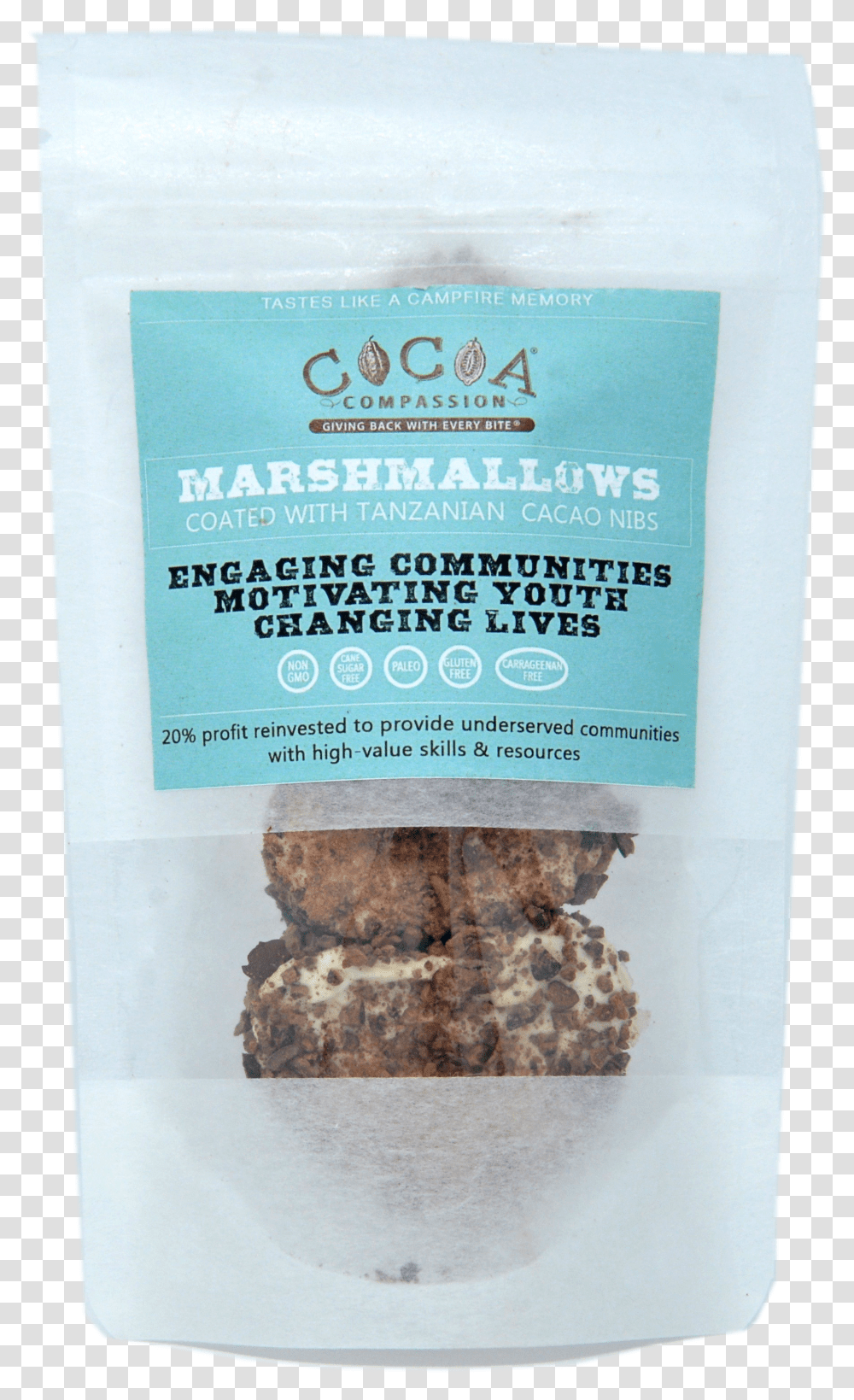 Paleo Marshmallows Coated With Tanzanian Cacao Nibs Chocolate Transparent Png