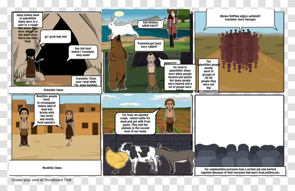 Paleothic Times Many Homes Back In Paleolithic Tim Cartoon, Comics, Book, Person, Human Transparent Png
