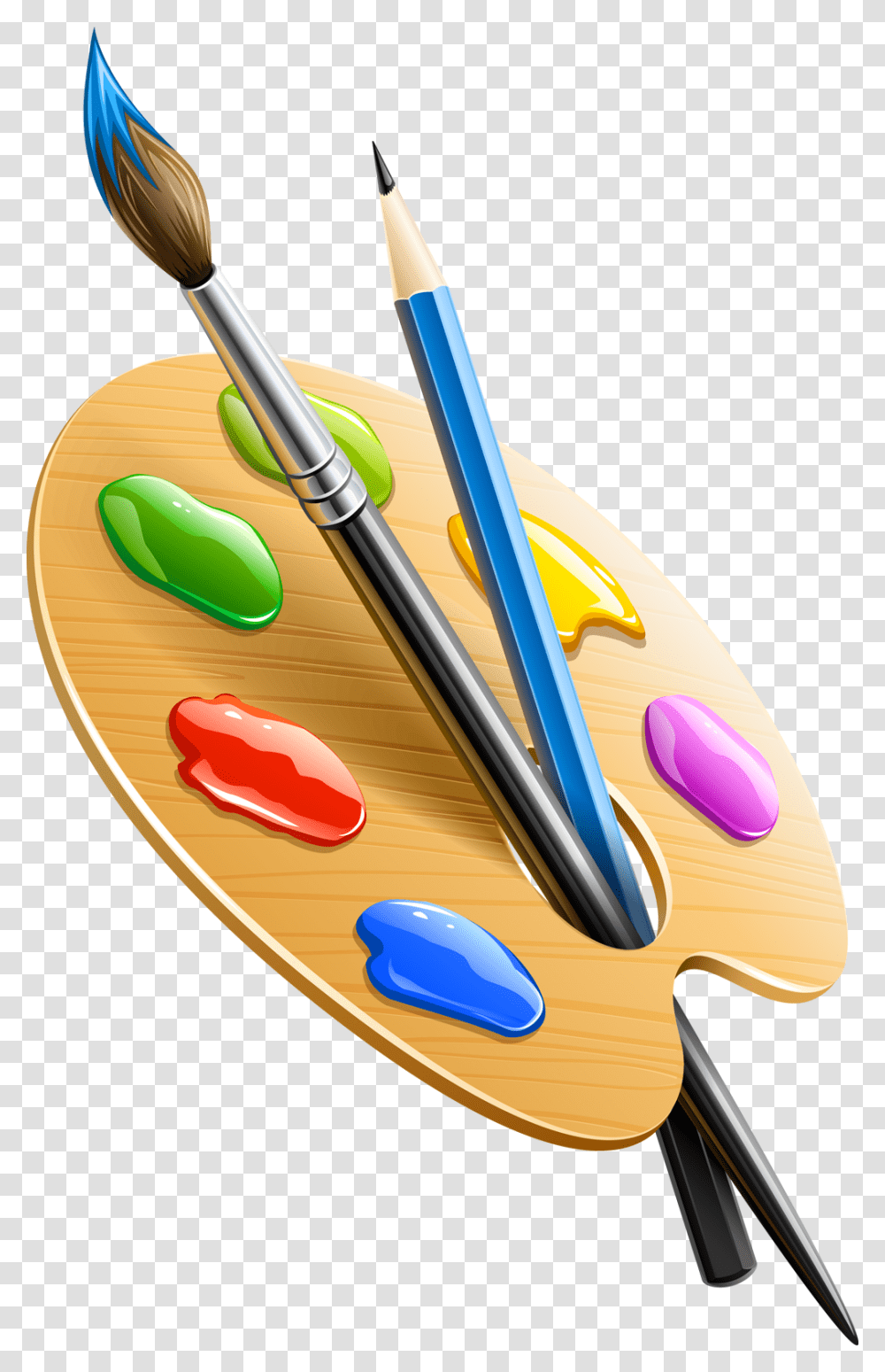 Palette Art Paint Brush, Paint Container, Pencil Transparent Png