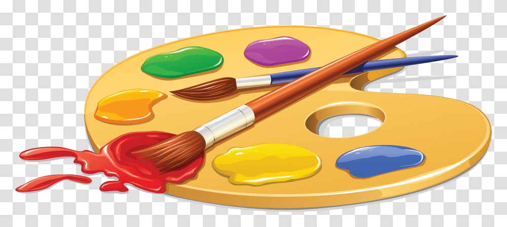 Palette Painting Brush Clip Art Art Brushes And Paint, Paint Container, Tool, Scissors, Blade Transparent Png