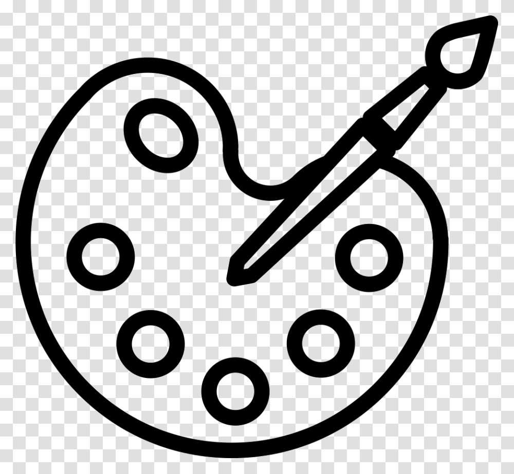 Palette With Brush Outline Brush Outline, Stencil, Scissors, Weapon, Weaponry Transparent Png