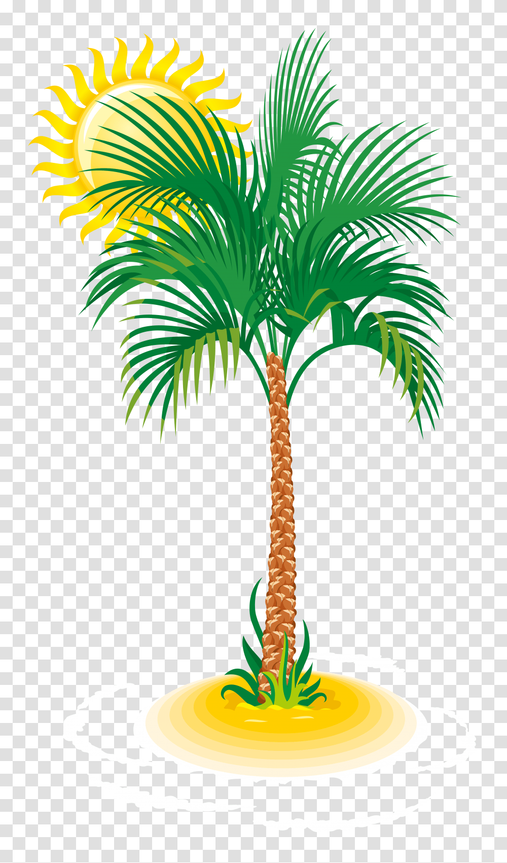 Palm And Sun Clip Art, Palm Tree, Plant, Arecaceae Transparent Png