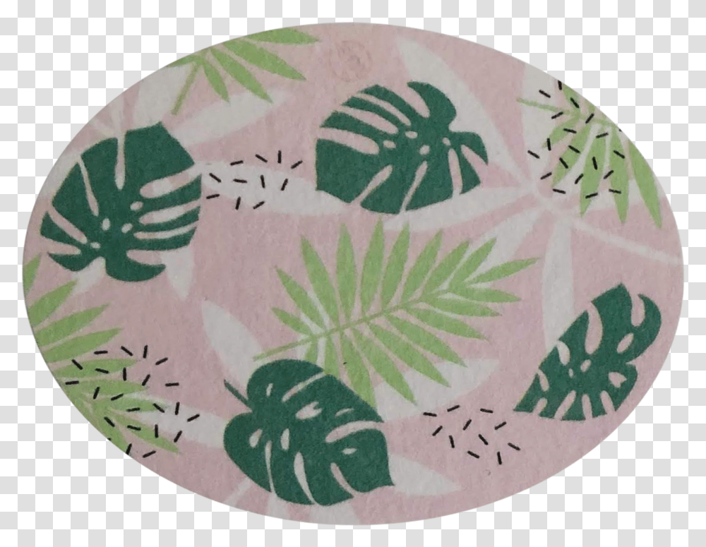 Palm Fronds Oval Tape Mat, Rug, Dish, Meal, Food Transparent Png