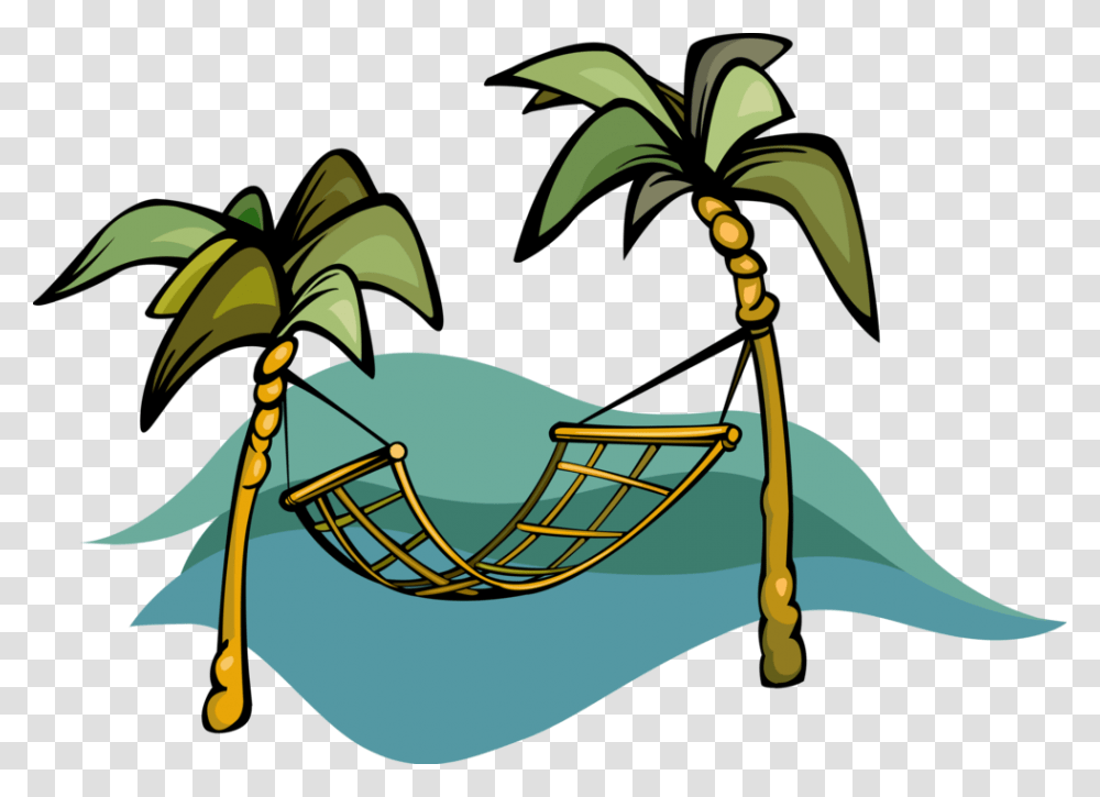 Palm Tree And Hammock Clipart Picture Library Beach Hammock Clipart Background, Furniture, Bird, Animal, Flower Transparent Png
