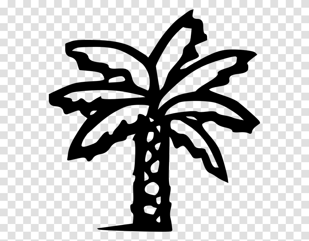 Palm Tree Banana Tree Palm Tropical Beach Black Palm Tree Clip Art Black, Gray, World Of Warcraft, Halo, Legend Of Zelda Transparent Png
