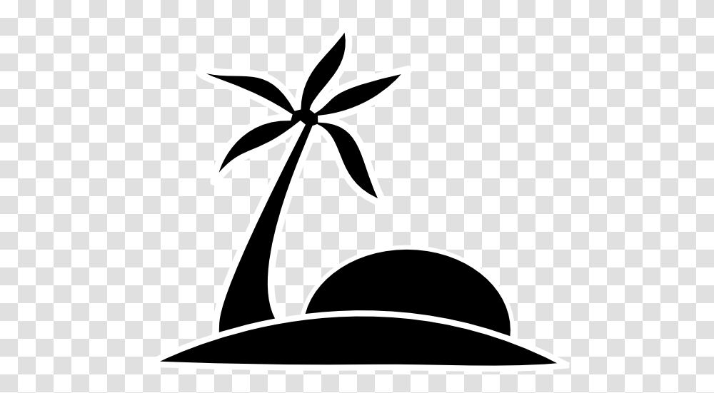 Palm Tree Beach Wsun Clip Art Vector Clip Beach Clipart Black And White, Stencil, Symbol, Graphics, Floral Design Transparent Png