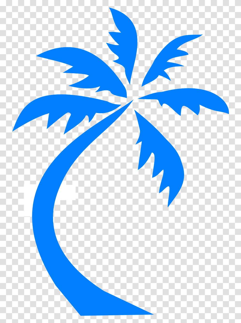 Palm Tree Blue Clipart Coconut Tree, Leaf, Plant, Weed, Poster Transparent Png