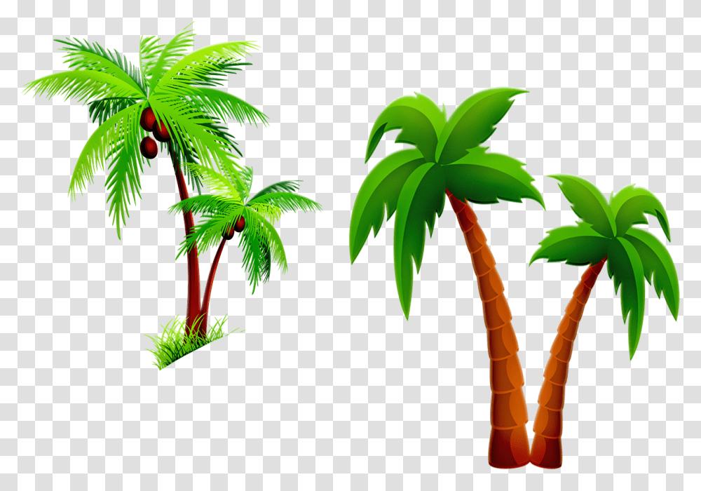 Palm Tree Cartoon Two Palms Free Image On Pixabay Clip Art Palm Tree, Plant, Leaf, Vegetation, Weed Transparent Png