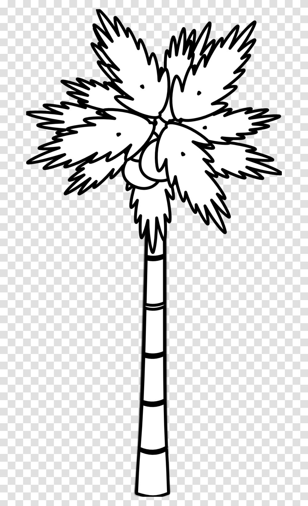 Palm Tree Clipart Black And White Free Clipart Black Amp White Tree, Emblem, Weapon, Weaponry Transparent Png