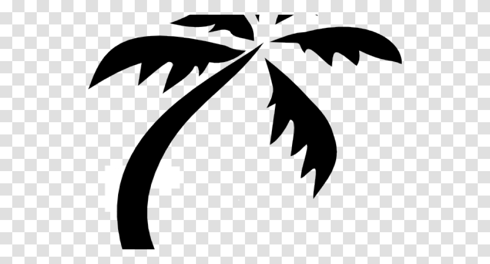 Palm Tree Clipart Black And White Silhouette Coconut Tree, Leaf, Plant, Bow, Outdoors Transparent Png