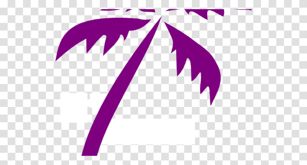 Palm Tree Clipart Curved Green Palm Tree Vector, Plant, Leaf, Purple Transparent Png
