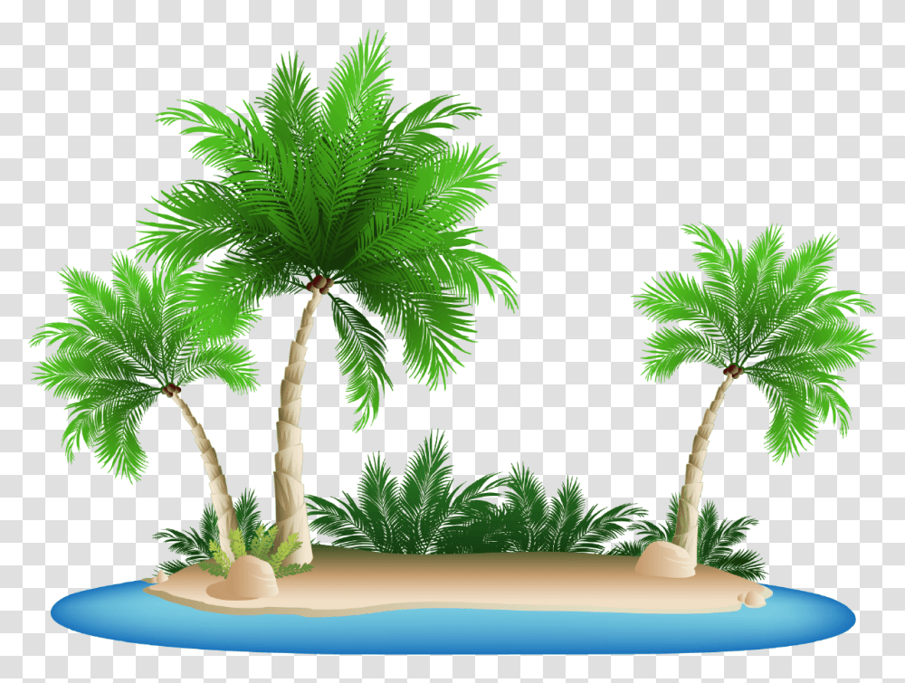 Palm Tree Clipart Palm Tree Island, Plant, Arecaceae, Tropical, Vegetation Transparent Png