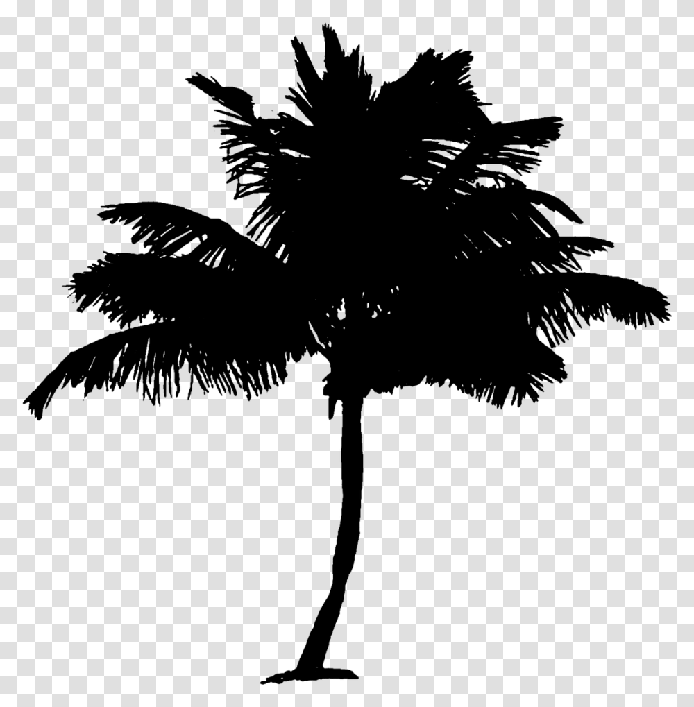 Palm Tree Coconut Palm Tree Tree Pokok Kelapa Clip Art, Gray, World Of Warcraft, Halo Transparent Png