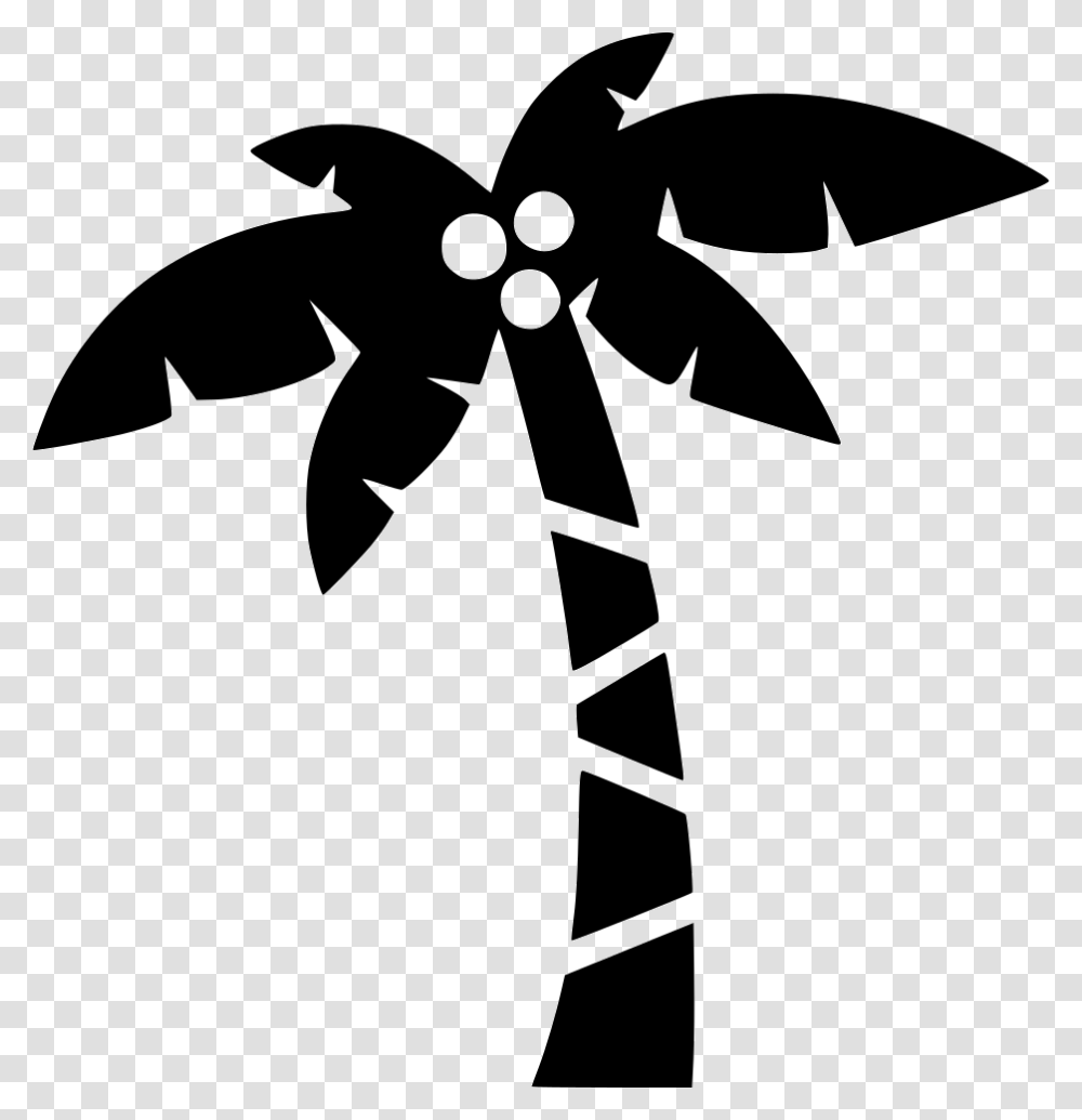 Palm Tree Comments Palm Tree Icon Free, Stencil, Cross Transparent Png