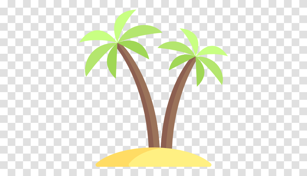 Palm Tree Desert Island Icon, Plant, Arecaceae, Flower, Blossom Transparent Png