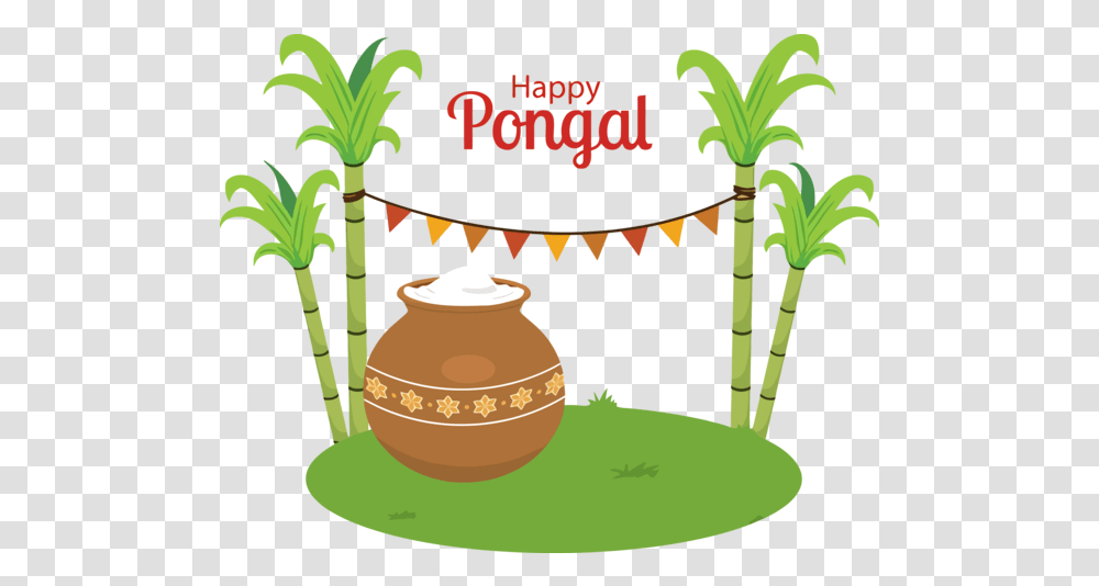 Palm Tree For Thai Pongal Happy Pongal, Plant, Bamboo, Cane, Stick Transparent Png