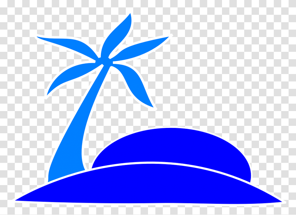 Palm Tree Fronds Island Free Vector Graphic On Pixabay Palm Beach Blue Clipart, Symbol, Star Symbol, Axe, Tool Transparent Png