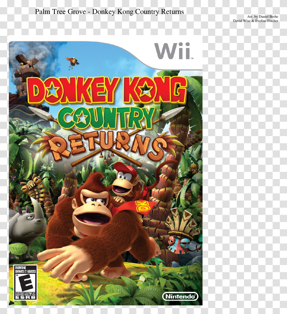 Palm Tree Grove Donkey Kong Country Returns Sheet Music Donkey Kong Returns Wii, Toy, Super Mario, Wildlife, Animal Transparent Png