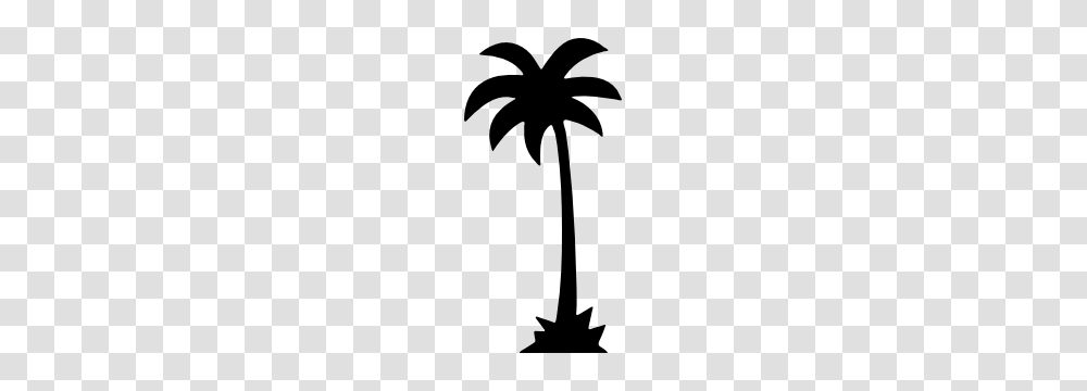 Palm Tree In Grass Sticker, Stencil, Plant, Flower, Blossom Transparent Png