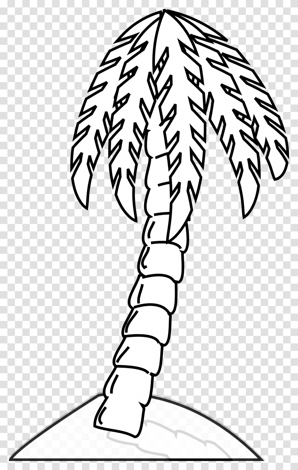 Palm Tree Line Art Tree Vector Coloring, Plant, Photography, Stencil Transparent Png
