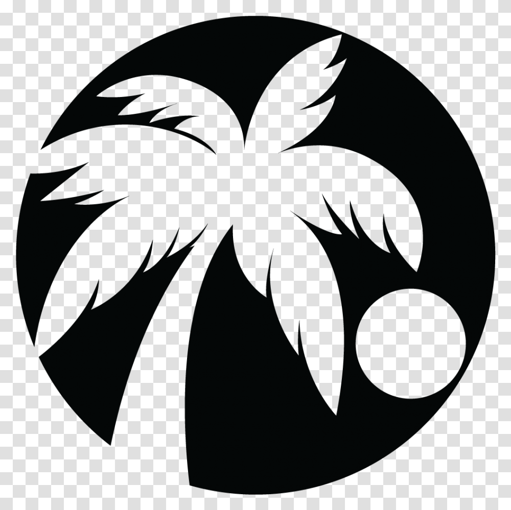 Palm Tree Moon Over Miami Cartoon Black Palm Tree, Stencil, Bowling Transparent Png