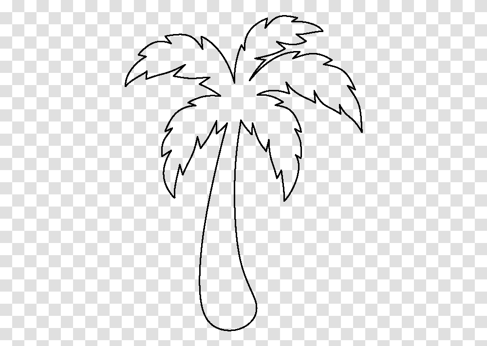 Palm Tree Outline Easy Simple Palm Tree Drawing, Gray, World Of Warcraft Transparent Png