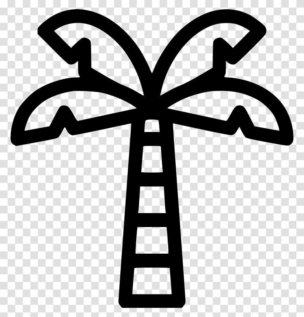 Palm Tree Palm Tree Icon, Cross, Stencil, Silhouette Transparent Png