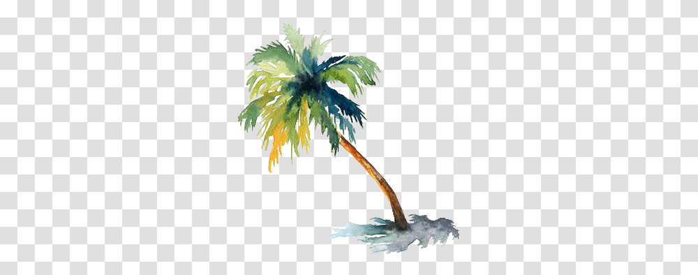 Palm Tree Palm Trees In Watercolor Paintings, Nature, Outdoors, Plant, Flower Transparent Png