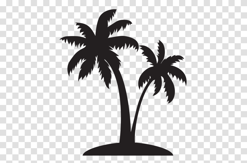 Palm Tree Silhouette Banner Library Library Palm Tree, Plant, Arecaceae, Painting Transparent Png