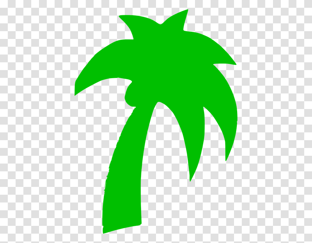 Palm Tree Silhouette Coconut Green Heat Palm Tree Clip Art Black, Leaf, Plant, Axe Transparent Png