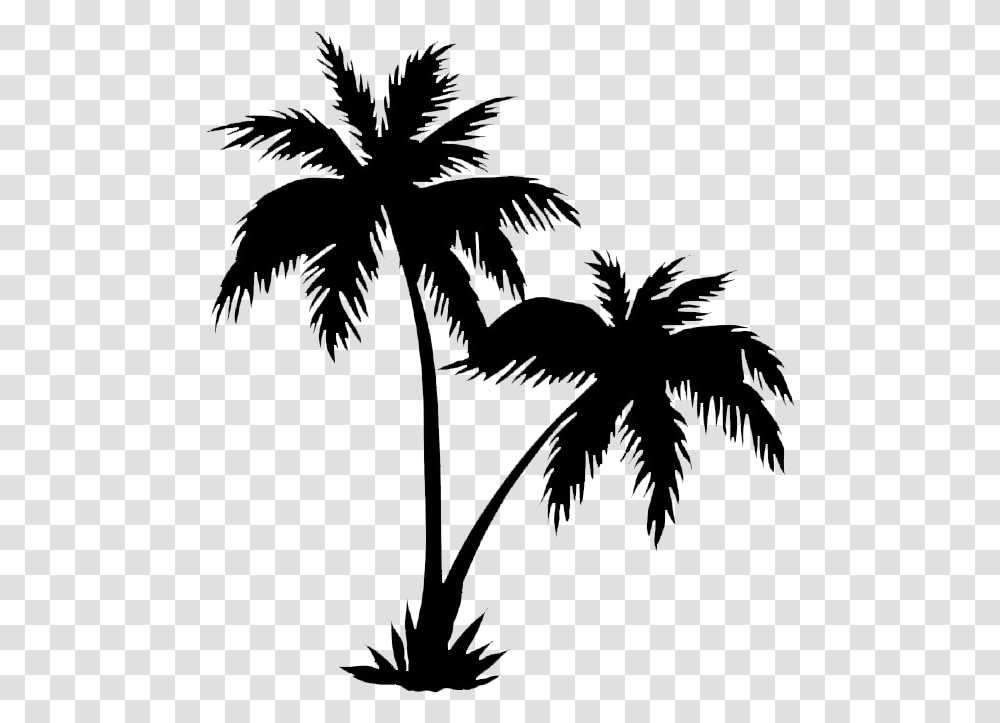 Palm Tree Silhouette, Plant, Outdoors, Nature, Tropical Transparent Png