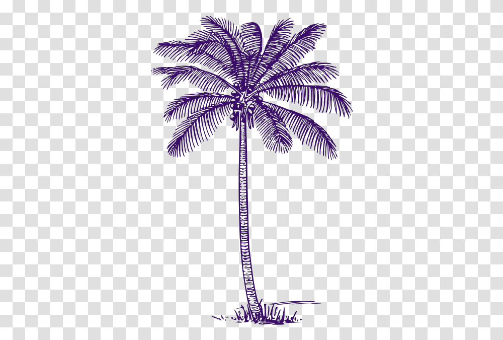 Palm Tree Svg Clip Arts Drawing Realistic Palm Tree Outline, Plant, Lighting, Purple, Bird Transparent Png