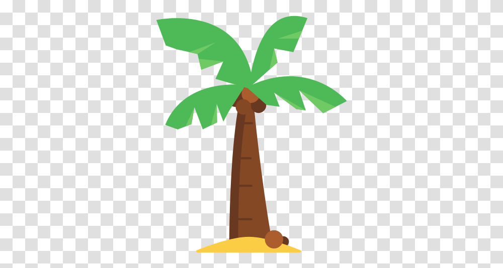 Palm Tree With Coconuts Cartoon Folha Coqueiro Desenho Coconut Tree Icon, Plant, Arecaceae, Leaf,  Transparent Png