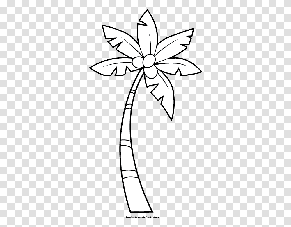Palm Treebwpng Clipartsco Coconut Tree Clipart Black And White, Stencil, Cross, Symbol, Animal Transparent Png