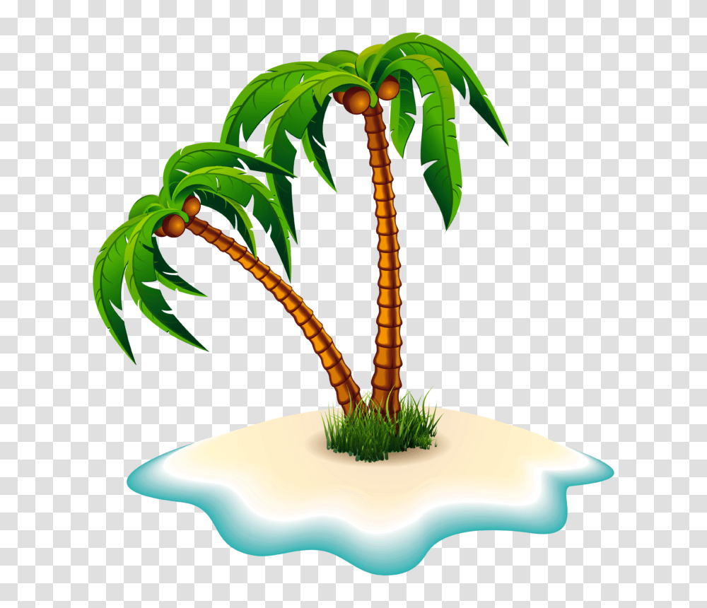 Palm Trees And Island Clipart Image, Dragon, Plant, Arecaceae Transparent Png