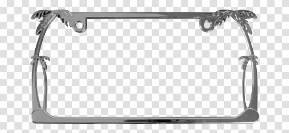 Palm Trees Chrome Metal License Plate Frame, Monitor, Screen, Electronics, Display Transparent Png