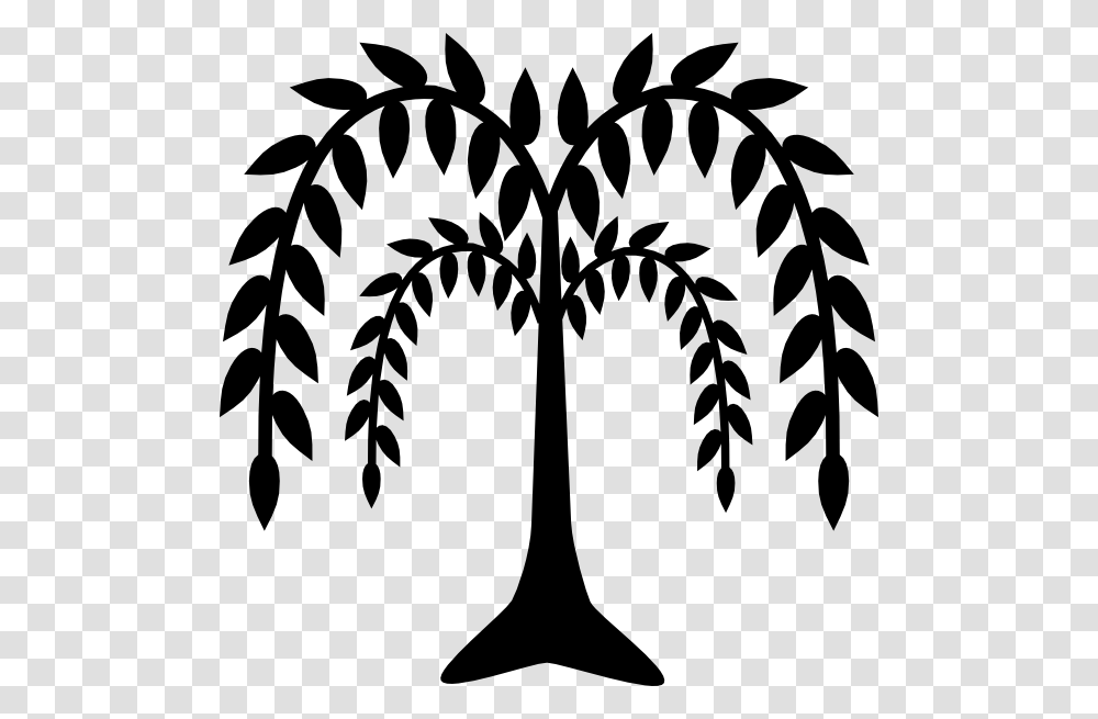 Palm Trees Clip Art Drawing Of Weeping Willow Tree, Stencil, Silhouette, Lamp Transparent Png