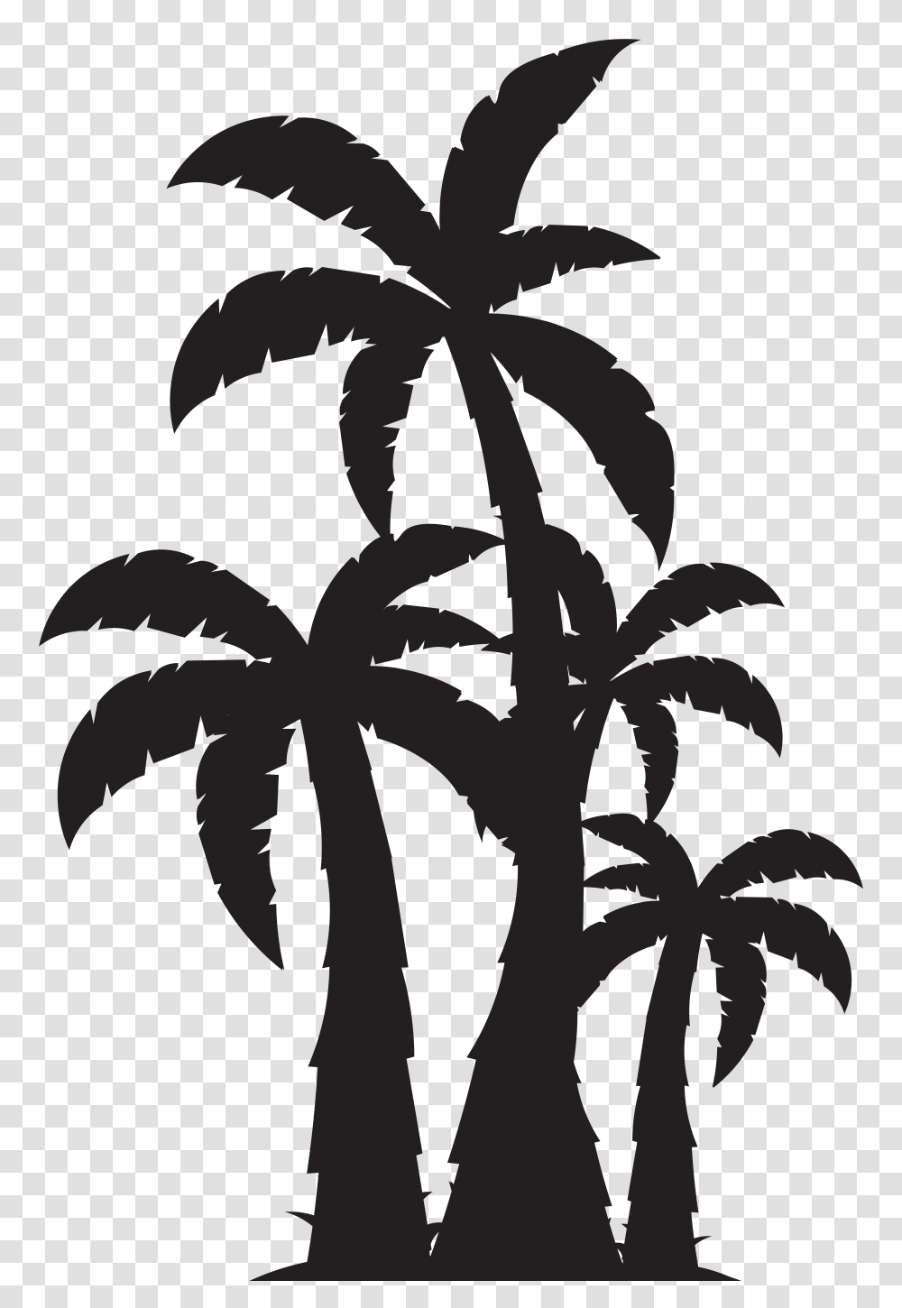 Palm Trees Silhouette Clip Art, Face Transparent Png