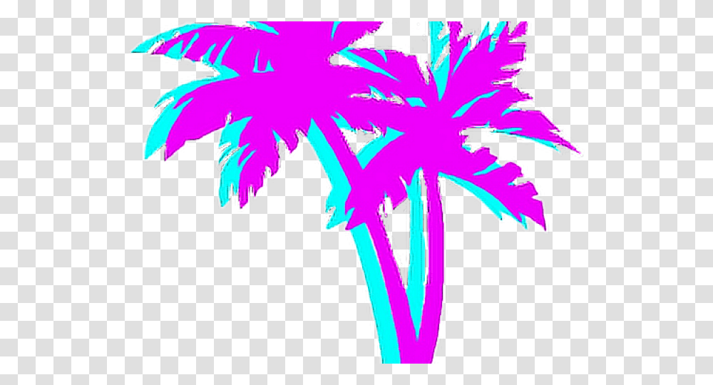 Palm Trees Vector, Purple, Light, Pattern, Neon Transparent Png