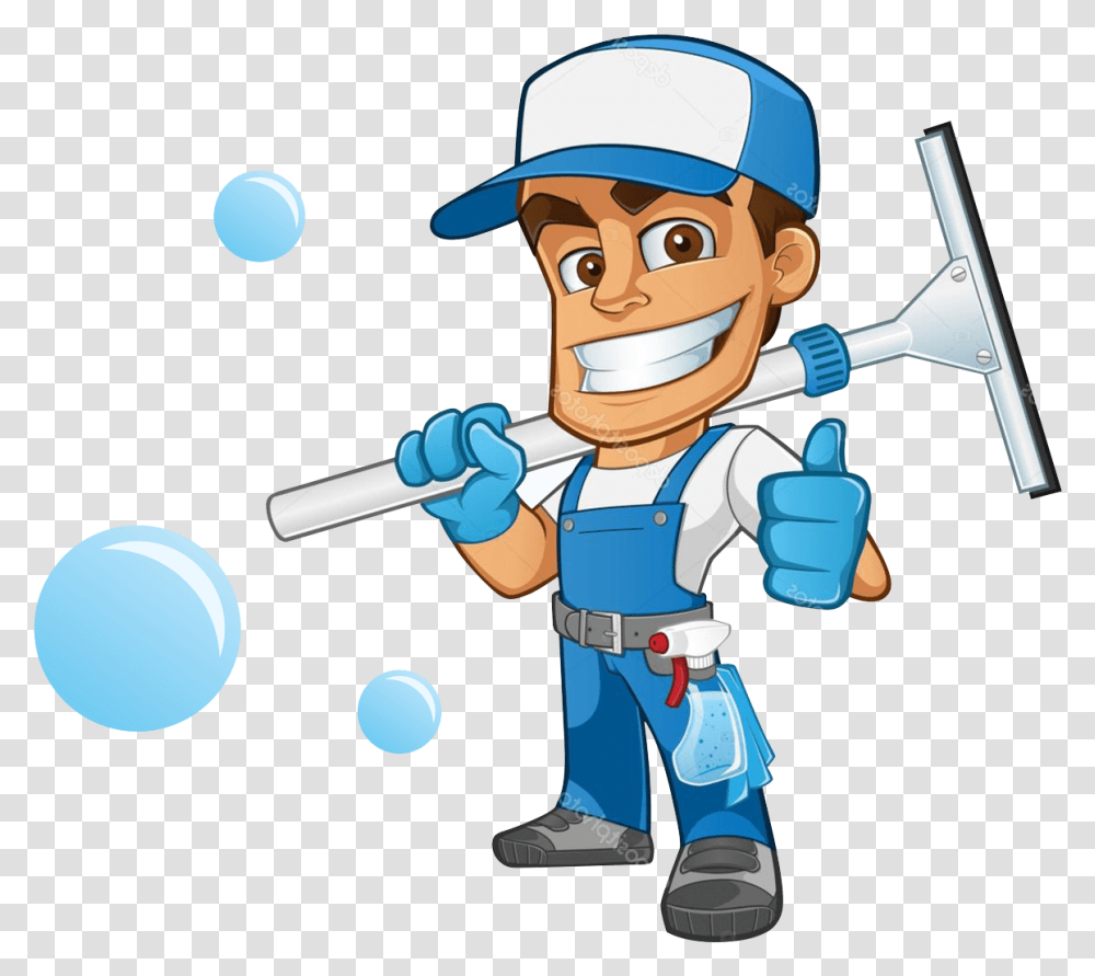 Palm Window Cleaning Llc Logo Window Cleaner Man Cartoon, Person, Human, Juggling, Toy Transparent Png