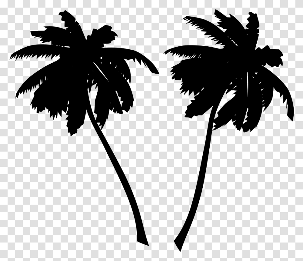 Palms Trees Black Silhouettes Palm Tree Vector, Gray, World Of Warcraft Transparent Png